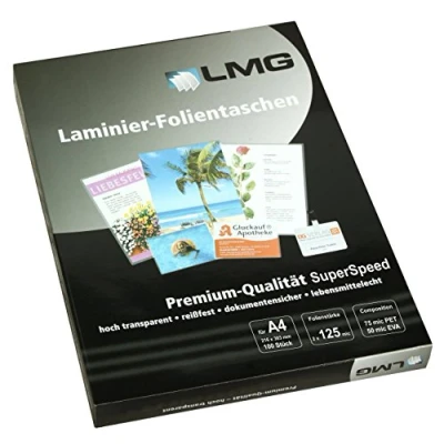 Abbildung von LMG LMGA4 125SS Laminierfolien A4, 216 x 303 mm, 2 125 mic, Highspeed, 100 Stück