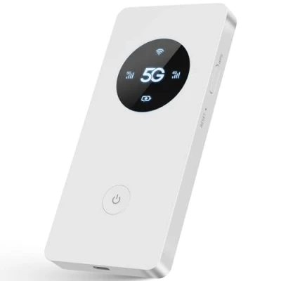 Abbildung von Calonny Tragbarer mobiler WLAN Hotspot,5G LTE SIM Router,2 Gbit/s,5000 mAh wiederaufladbarer Akku,kabelloses USB WiFi Modem,ohne Konfiguration,für Reisen und Arbeit,Nicht durchsuchen, APN ändern (5G)