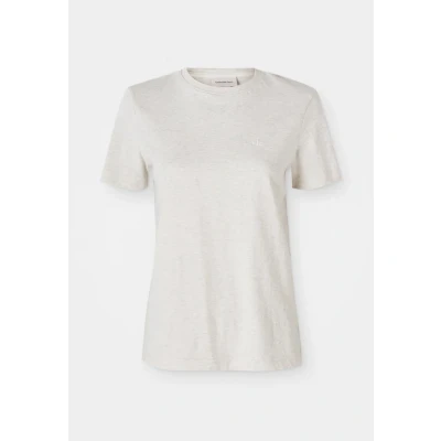 Abbildung von Calvin Klein Damen T Shirt Kurzarm Archive Jersey Tee mit Rundhalsausschnitt, Beige (Vanila Heather), L