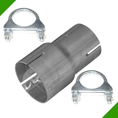 Abbildung von Reduzierverbinder Reduzierstück von 45mm auf 55mm Auspuff Adapter inkl. 2 Schellen Rohr Klemmstück Reduktion Rohrverbinder Abgasanlage Reduzierung Verbindungsstück