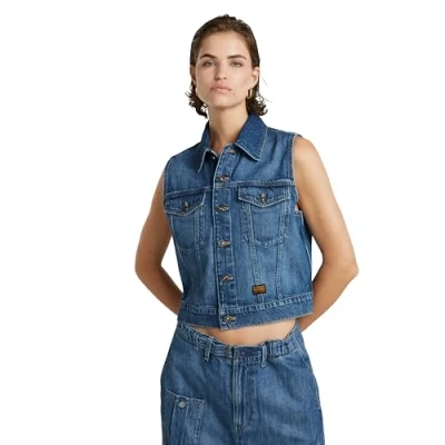 Abbildung von G Star Shrunken VEST Weste, Damen, Größe: XL, Faded cliffside blue