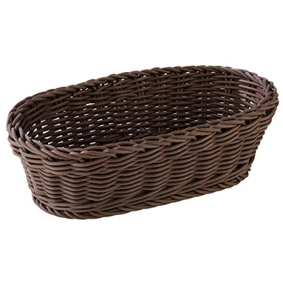 Abbildung von APS Baguette Korb, oval &quot;PROFI LINE&quot; Körbchen, Flechtkorb aus Polypropylen Abmessungen: 28 x 16 cm/Höhe: 8 cm/Farbe: Dunkelbraun