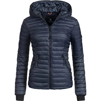 Abbildung von Navahoo Damen leichte Übergangsjacke Steppjacke mit Kapuze Kimuk Navy Gr. XS