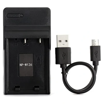 Abbildung von NP W126 USB Ladegerät für Fujifilm FinePix HS30, HS30EXR, HS33EXR, HS35EXR, HS50EXR, X A1, E1, E2, M1, Pro1, T1, T10 Kamera und Mehr