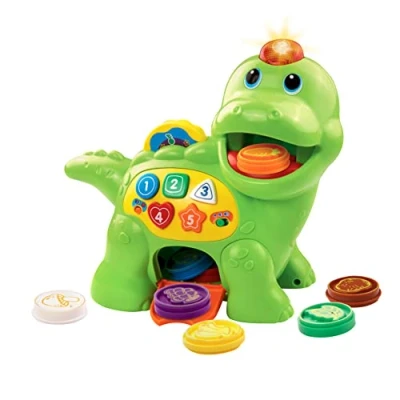 Abbildung von Vtech Baby Fütter Mich Dino Sprechender Dinosaurier zum Füttern und Lernen, mit Liedern, Tasten Quiz Spiel Für Kinder von 12 36 Monaten