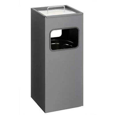 Abbildung von Durable Papierkorb Metall mit Ascher eckig 17+2l anthrazit