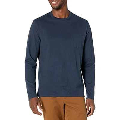 Abbildung von Amazon Essentials Herren Langärmeliges T Shirt, Schmale Passform, Marineblau, M