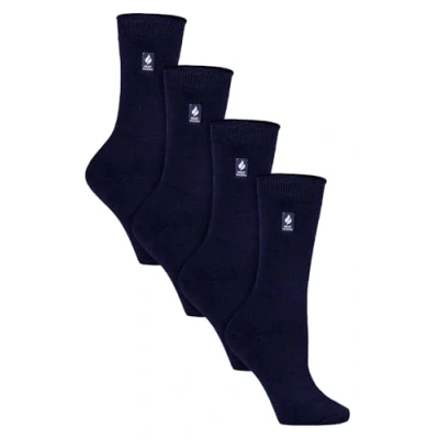 Abbildung von HEAT HOLDERS Ultra Lite Damen 4er Pack Thermosocken für Winter Socken mit Innenfleece (37 42, Marine)