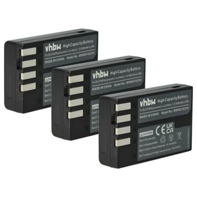 Abbildung von vhbw 3X Akku Ersatz für Pentax D Li109 Kamera (900 mAh, 7,2 V, Li Ion)