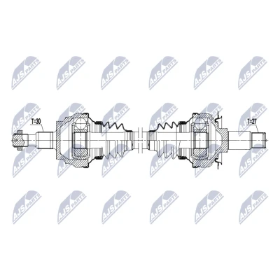 Abbildung von NTY NPW ME 200 Antriebswelle Hinterachse links, rechts 849mm Automatikgetriebe