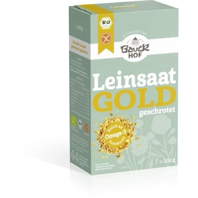 Abbildung von Gold Leinsaat geschrotet glutenfrei Bio 12 x 200 gr