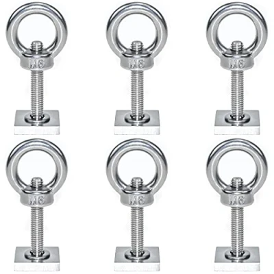 Abbildung von QIQN T nut Adapter Nutensteine M6x35mm Nutsteine Set Dachträger Dachbox mit Ösenmutter und Unterlegscheiben für Relingträger, Dachfahrradträger, Komplett, Standard Ersatz Schrauben (20 x 20mm)