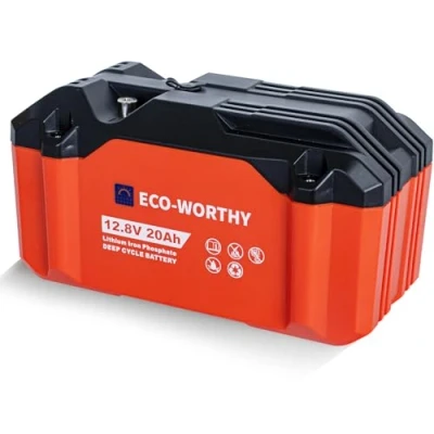 Abbildung von ECO WORTHY 256Wh LiFePO4 12V 20Ah,Lithiumbatterie mit BMS Schutz und 4000 15000 Tiefzyklus für Camping,Trolling Motor,Boot