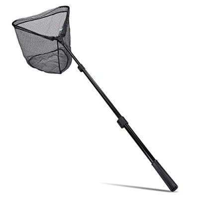 Abbildung von Zite Fishing Unterfangkescher gummiertes Netz Angel Kescher gummiert [Easy Teleskop Technik 2,4m] 60x60cm Angelnetz, Angeln gummiert, Angelkescher Raubfisch