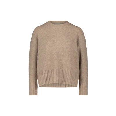 Abbildung von Cartoon MIT Rundhalsausschnitt Strickpullover, Damen, Größe: 40, Hellbraun