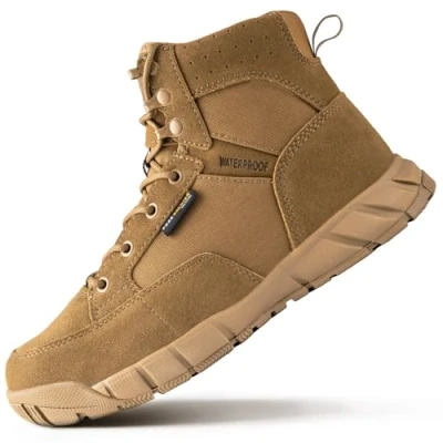 Abbildung von FREE SOLDIER Herren Stiefeletten Ultralight Military Tactical Arbeit Stiefel Knöchelhoch 6&quot; Inch Zoll Spitze bis atmungsaktiv Desert Boots (Braun, 40)