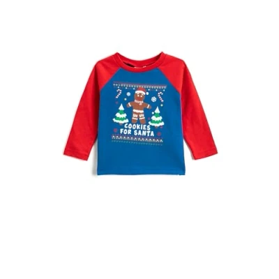 Abbildung von Koton Babyboy Christmas Themed Long Sleeve T Shirt Printed Round Neck
