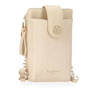 Abbildung von Pepe Jeans Sprig lässiger Damenrucksack, Handtasche, Geldbörsen und Geldbörsen, RFID System, Kunstleder von Joumma Bags, Beige, Talla única, Umhängetasche