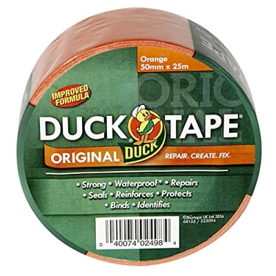 Abbildung von Duck Tape Original Orange, 50mm x 25m Verbesserte Formel, hochfestes, wasserdichtes Gaffer und Kanal Klebeband, Reparaturband
