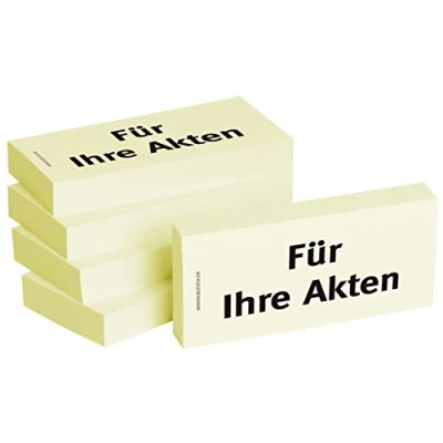 Abbildung von Bizstix Haftnotizen 75x35mm gelb &#039;Für Ihre Akten&#039; VE=5 Blöcke