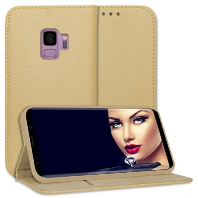 Abbildung von mtb more energy® Schutz Tasche Bookstyle für Samsung Galaxy S9 (SM G960, 5.8&#039;&#039;) Gold Kunstleder Klapp Cover Hülle Case