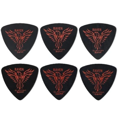 Abbildung von Clayton Picks BRT80/12 Black Raven Gitarrenplektren