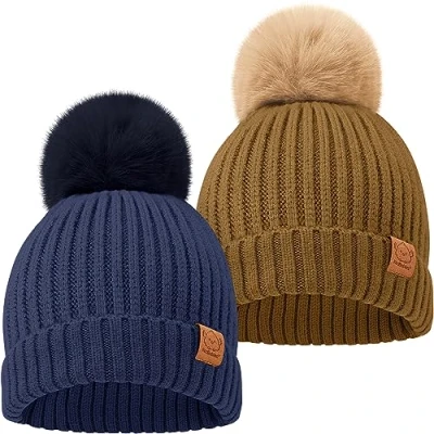 Abbildung von KeaBabies 2 Pack Baby Mütze Mädchen, Jungen Süß Neugeborene Babymütze, Weich und Komfortabel Beanie Kinder, Jungen, Wintermütze Baby, Kinder Herbst, Kindermütze (Blast)