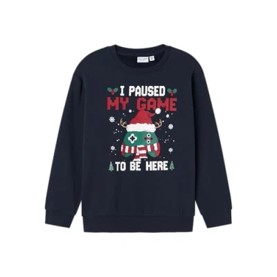 Abbildung von Name it Nkmvismas Sweatshirt für Kinder, Größe: 122/128, Dark sapphire