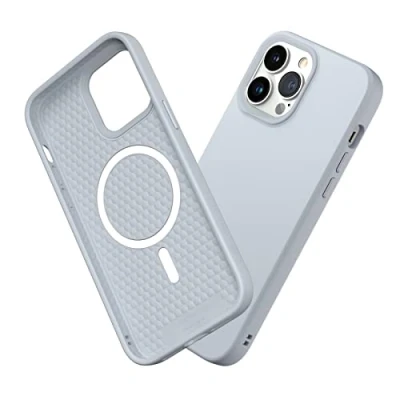 Abbildung von RhinoShield Case kompatibel mit [iPhone 13 Pro Max] SolidSuit MagSafe Stoßdämpfende &amp; schlanke Schutzhülle Premium Finish 3.5 Meter Fallschutz Silbergrau