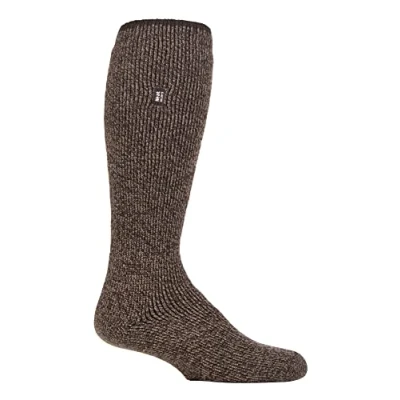 Abbildung von HEAT HOLDERS Herren Merinowolle Socken Lang Warm Thermo Wollsocken Kniestrümpfe Merino für Winter (39 45, Braun)