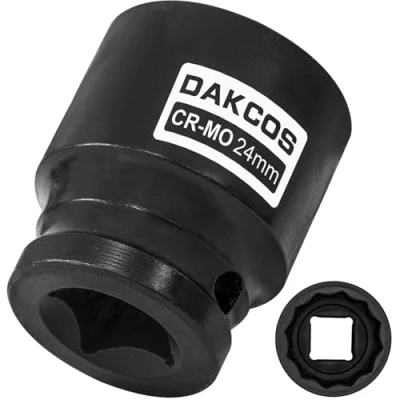 Abbildung von DAKCOS SW 24mm Vielzahn Nuss Schlagschrauber Kraft Stecknuss 12 Kant 12,5 mm (1/2&quot;) CR MO