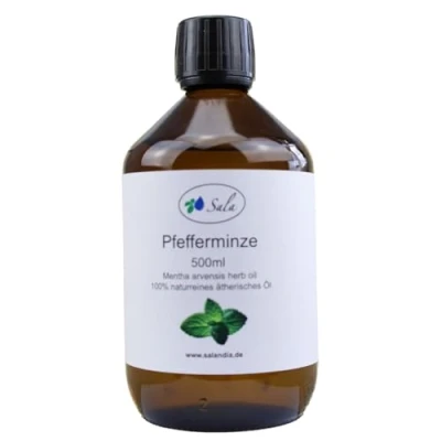 Abbildung von Sala Pfefferminzöl mentha arvensis ätherisches Öl naturrein 500 ml Glasflasche