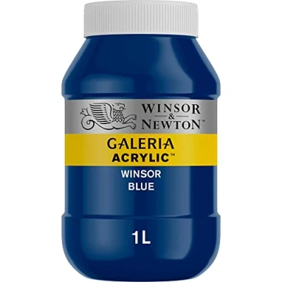 Abbildung von Winsor &amp; Newton 2154706 Galeria Acrylfarbe, hohe Pigmentierung, lichtecht, buttrige Konsistenz, 1000 ml Topf Winsorblau