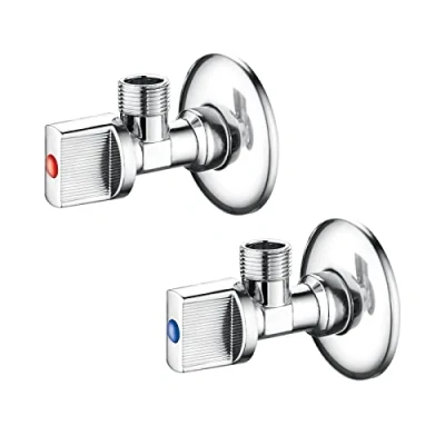 Abbildung von Ibergrif Eckventil 1/2 Zoll Wandanschluss, Schlauchanschluss (2er Set) Universalventile, Metall Eckventil, Waschbecken, Wasserventil, Messing, Chrom