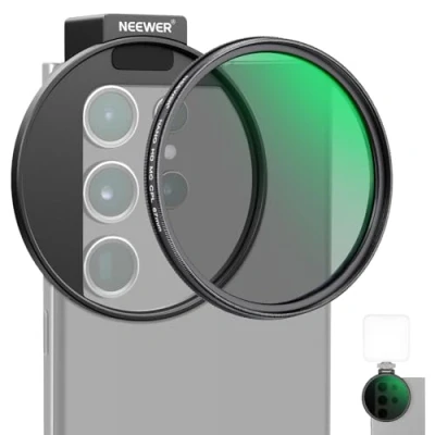 Abbildung von NEEWER CPL Filter für Telefon, 67mm Kamera Objektiv Polfilter mit Metall Cold Shoe Handy Klammer Kompatibel iPhone 15 Pro Max 14 13 Mini 12 11 X XS Samsung Galaxy, FL 27