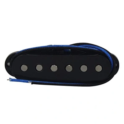 Abbildung von FLEOR Single Coil Tonabnehmer Alnik 5 ST Mittelgitarren versetzt für SQ E Gitarre, schwarz