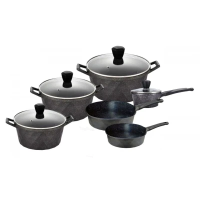 Abbildung von Cheffinger Kochtopf Kochtopfset 20 24 28cm 6 tlg Topf Induktion Alu Guss Geschirr Pink