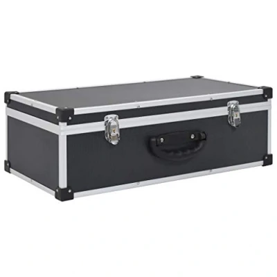 Abbildung von vidaXL Organizer CD Koffer für 80 CDs Aluminium ABS Schwarz (80 St)