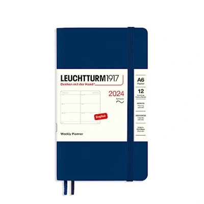 Abbildung von LEUCHTTURM1917 367672 Wochenkalender, Softcover, Pocket (A6) 2024, 12 Monate, Marine, Englisch