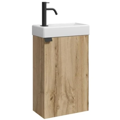 Abbildung von WC Badmöbel Apollo 40x22 cm Eiche hell Schrank Waschbecken Badezimmer Toilette