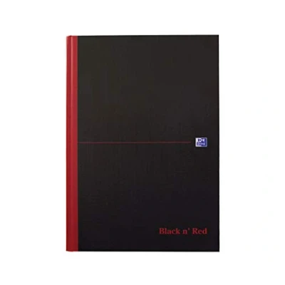 Abbildung von Oxford 400047607 gebundenes Buch Black n Red 5er Pack A4 kariert mit Hardcover und Lesezeichenband 96 Blatt schwarz rot
