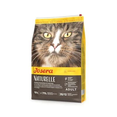 Abbildung von JOSERA Naturelle (1 x 10 kg) Adult Premium Trockenfutter für ausgewachsene sterilisierte Katzen Geflügel &amp; Forelle mit moderatem Fettgehalt getreidefrei Katzenfutter 1er Pack