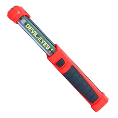 Abbildung von devil eyes 400lm starke Akku LED Werkstattlampe mit COB und UV LICHT zum Aufspüren von Lecks in Schläuchen (Dimmbar, Magnet, Hängbar) Arbeitsleuchte KFZ Inspektionsleuchte (Typ 18650)