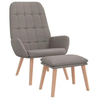 Abbildung von vidaXL Sessel Relaxsessel mit Hocker Taupe Stoff (1 St)