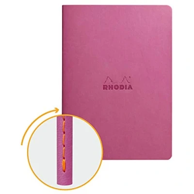 Abbildung von Rhodia 116411C Rhodiarama Notizbuch (ideal für Ihre Notizen, DIN A5, 14,8 x 21 cm, 32 Blatt, liniert, Premium Velinpapier 80g, elfenbein) 1 Stück, lila