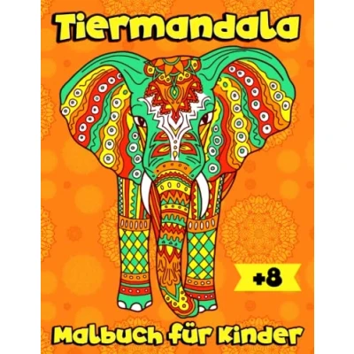 Abbildung von Tiermandala Malbuch für Kinder: 50 Tiermandalas Kinder ab 8 Jahren, Teenager, Mädchen und Jungen, geeignet Buntstifte Marker.