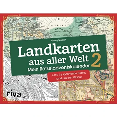 Abbildung von Landkarten aus aller Welt 2 Mein Rätseladventskalender: Löse 24 spannende Rätsel rund um den Globus. Das perfekte Geschenk für alle und Geographiefans. Ab 12 Jahren