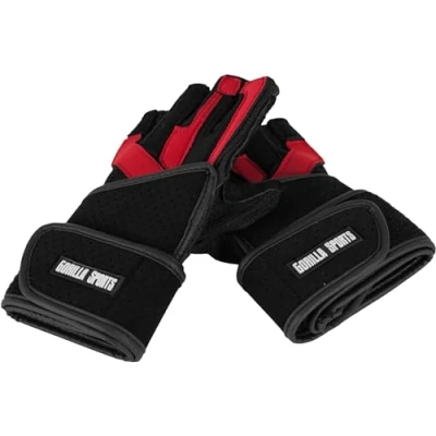 Abbildung von Trainingshandschuhe inkl. Gelenkbandage Schwarz/Rot