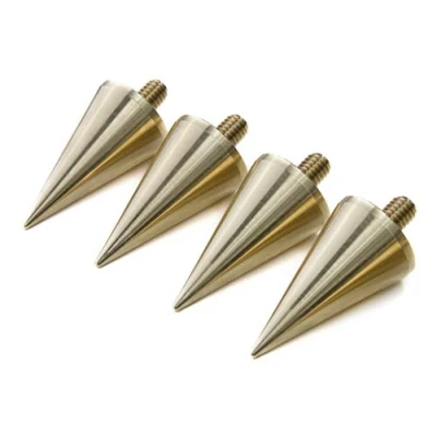 Abbildung von Precisiongeek Lautsprecher Große Spikes M6 für HiFi, Messing, Kegel 20mm Durchmesser, Box 4 Stück