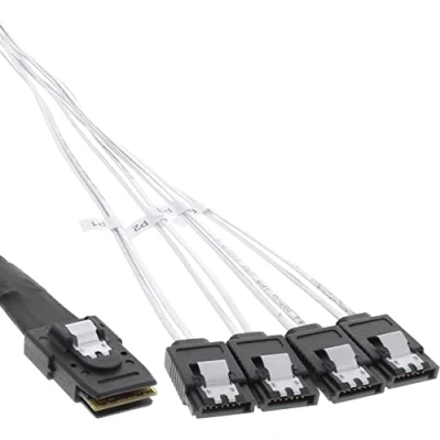Abbildung von InLine 27620 SAS Anschlusskabel, Mini SFF 8087 an 4x SATA, 1:1, OCR, 0,5m